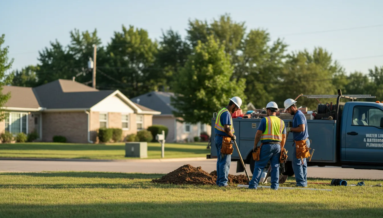 Residential water line and bathroom plumbing service in Riley, KS